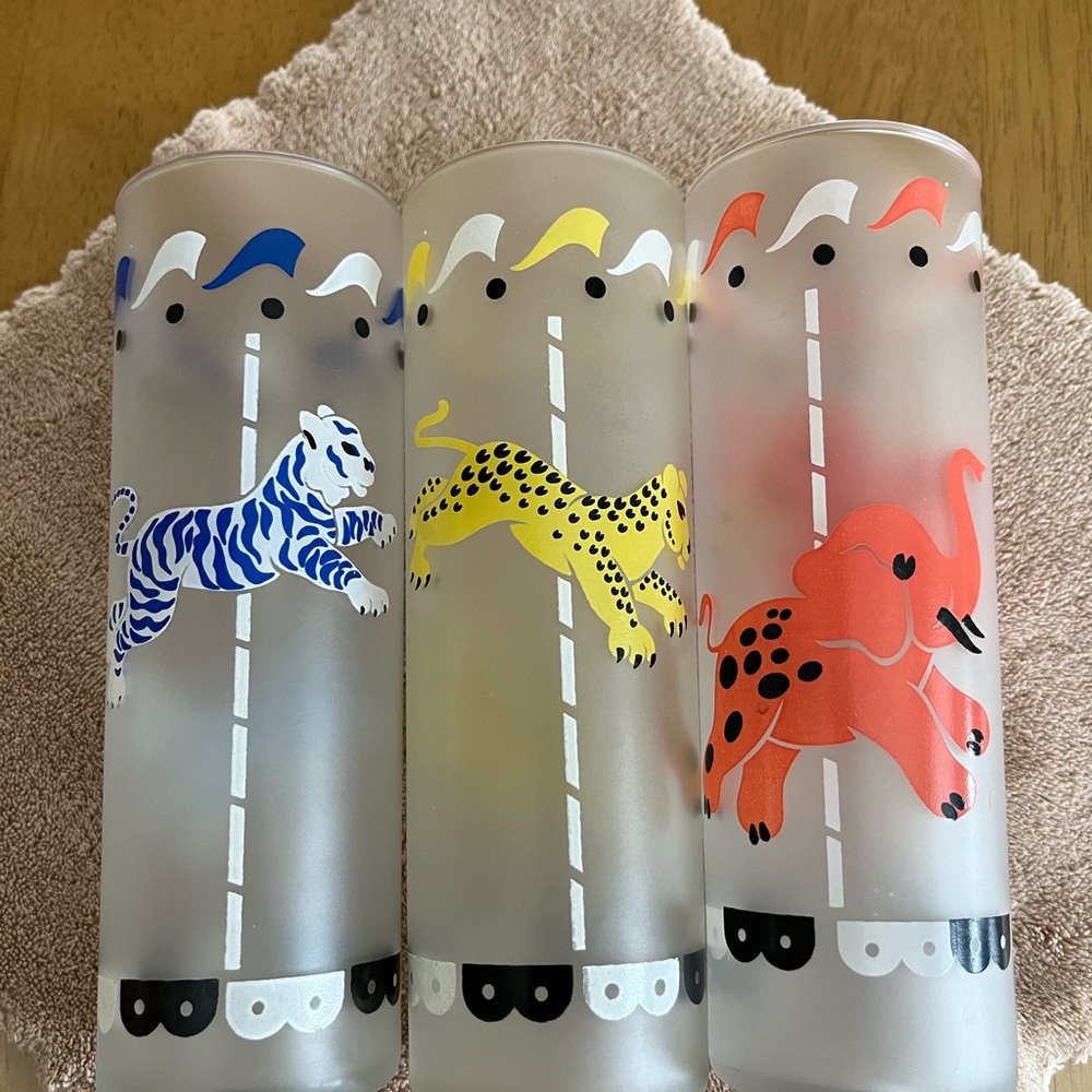 Colorful Animal Print Glass Tumblers